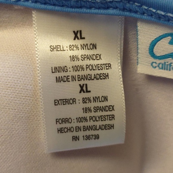 California Waves Twist Front Push Up Bikini Swim Top XL Blue - Picture 4 of 10